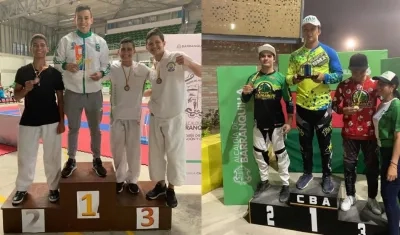 Luis Triviño y Julián Martínez, luciendo las medallas de oro.