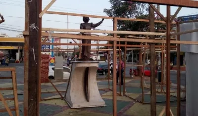 Imagen de cómo está la plazoleta de Esthercita Forero, en el norte de Barranquilla.