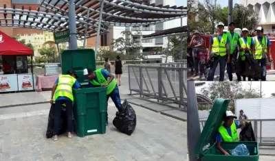 Integrantes del grupo de reciclaje. 