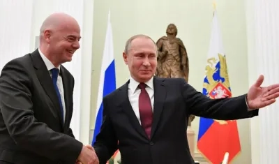 Gianni Infantino y Vladimir Putin, en una reunión. 