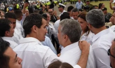 Juan Guaidó y el presidente Duque.