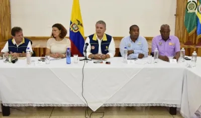 El Presidente Iván Duque, en el Consejo Departamental de Gestión del Riesgo en Quibdó.