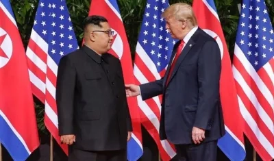 Kim Jong-Un y Donald Trump.