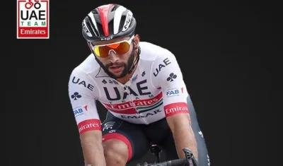Fernando Gaviria, ciclista colombiano, ganó hoy una etapa en el Tour de Emiratos.