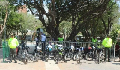 Motos recuperadas por la Policía.