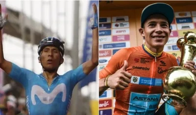 Nairo Quintana y Miguel Ángel López. 
