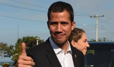 Juan Guaidó a su llegada a Venezuela.