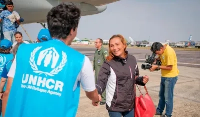 En la foto, ciudadanos venezolanos participan en una nueva etapa de reubicación interna en Manaus.