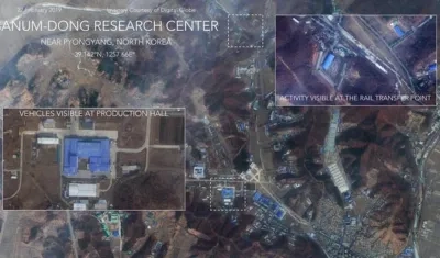 Las imágenes de Sanumdong, donde se cree que fue fabricado el misil intercontinental (ICBM) más sofisticado del régimen, fueron tomadas el pasado 22 de febrero.
