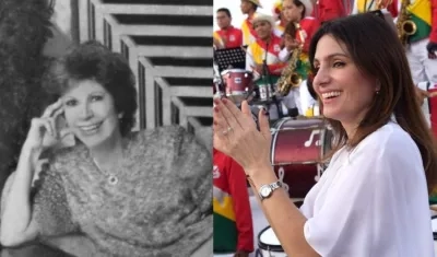 Adelita Chaljub de Char, mamá del Alcalde fallecida hace dos décadas, y Katia Nule de Char, esposa.