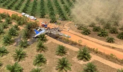 Este es el avión que se accidentó este sábado en el Meta. Todos sus ocupantes murieron.
