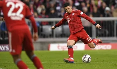 Acción del gol de James de Rodríguez. 