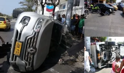 Así quedaron los vehículos tras el accidente.
