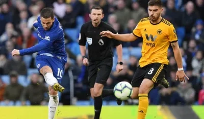 Momento del gol de Hazard.