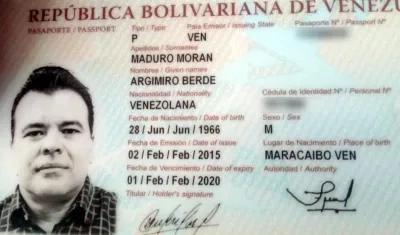 Cédula de Argimiro Berde Maduro Morán.