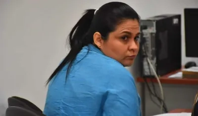 Dayana Jassir, durante una audiencia en el proceso por el homicidio de su esposo Eduardo Pinto Viloria.