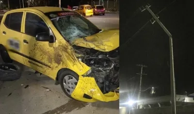 Este es el taxi involucrado en el accidente.