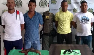 Los capturados por porte ilegal de armas en las últimas horas en los barrios Buenos Aires y San Felipe.