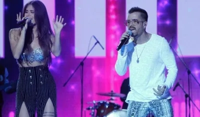 Greeicy Rendón y Mike Bahía, cantantes colombianos. 