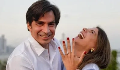 Los novios Sergio Chams y Marcela García Caballero.