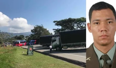 Boris Alexander Benítez Leclerc policía herido en procedimiento de desalojo en la vía Panamericana en Cauca
