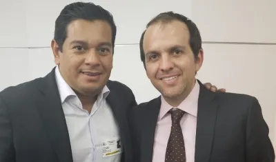 El Alcalde de Malambo Efraín Bello con el Director de Coldeportes Ernesto Lucena.