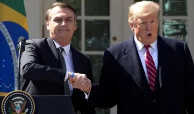 Jair Bolsonaro y Donald Trump en el encuentro de los dos presidentes en la Casa Blanca.