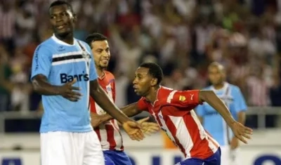 Jhon Viáfara, vistiendo la camiseta del Junior.