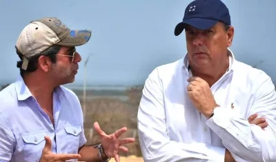 El Alcalde Alejandro Char y el presidente del Grupo Argos Jorge Mario Velásquez.