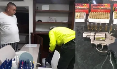 Momentos en que allanaban el spa, en busca del arma de fuego del hombre que amenazó a contratista de Electricaribe.