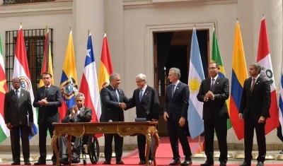 Presidentes en la Declaración de Prosur.