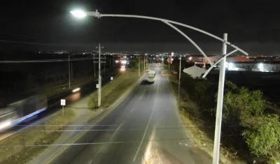 Panorámica que muestra La Cordialidad con la iluminación.