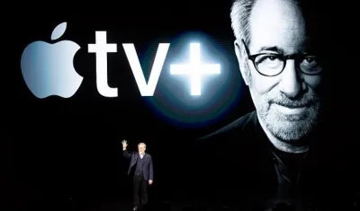 El director Steven Spielberg durante el lanzamiento.