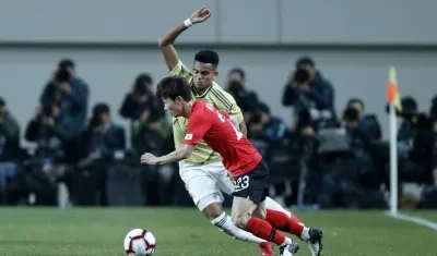Luis Díaz en una secuencia del partido ante Corea del Sur.