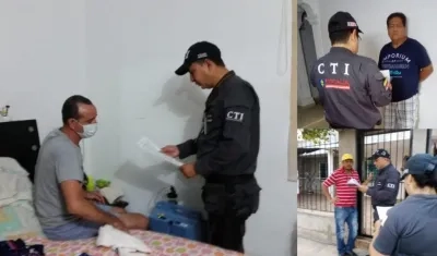 Los agentes del CTI cuando le leían sus derechos a algunos de los capturados.