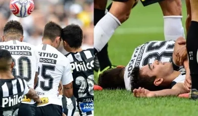 El central colombiano del Santos brasileño, Felipe Aguilar