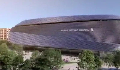 Vista del nuevo diseño exterior del estadio Santiago Bernabéu. 