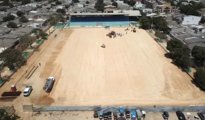 Panorámica de las obras del nuevo estadio.