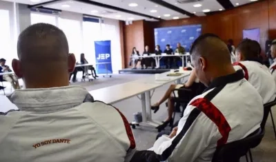 Algunas de las víctimas que se presentaron ante la JEP.