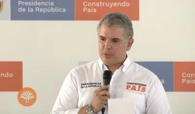 El Presidente Iván Duque abriendo el Taller Construyendo País en Aracataca.