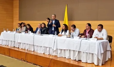 El Presidente Iván Duque con el equipo de Gobierno, en el departamento del Cauca.