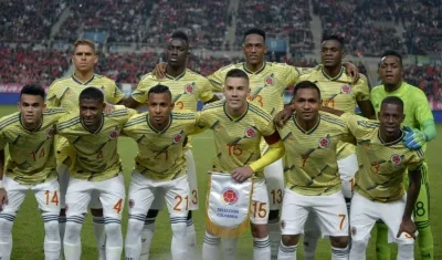 Equipo de Colombia en su más reciente amistoso, ante Corea. 