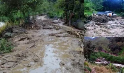Aautoridades reportan una avenida torrencial en las veredas Alto de los Jaramillos y La Arboleda, en Antioquia.