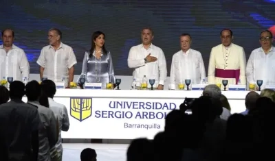 El Presidente Iván Duque, durante los actos protocolarios de la inauguración.