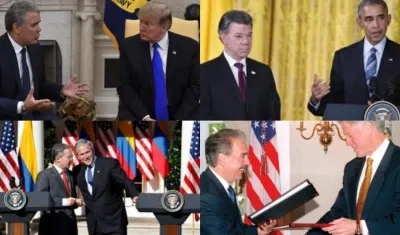 Los últimos presidentes de Colombia y Estados Unidos.