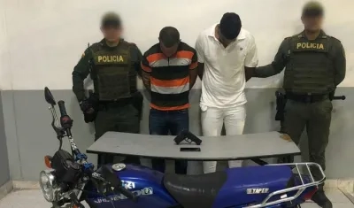 Los capturados, Jeyder Jair Rivera y  Javier Antonio Miranda.