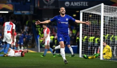 Pedro celebra su anotación. 