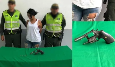 Dani Luz Peña Medina mujer capturada con un revólver en Puerto Colombia.
