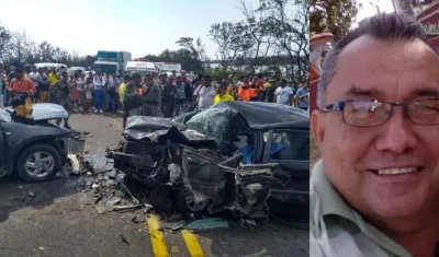 El docente Miguel Sierra Rolong murió en el accidente en la Troncal del Caribe.