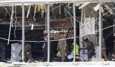 Imagen de los escombros en un hotel.